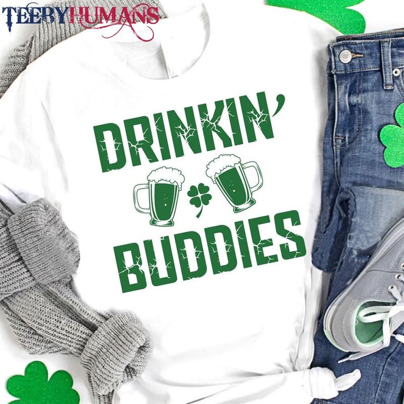 Couple St Patricks Shirts Drinking Buddies Womens Day Gift Hoodie Sweatshirt