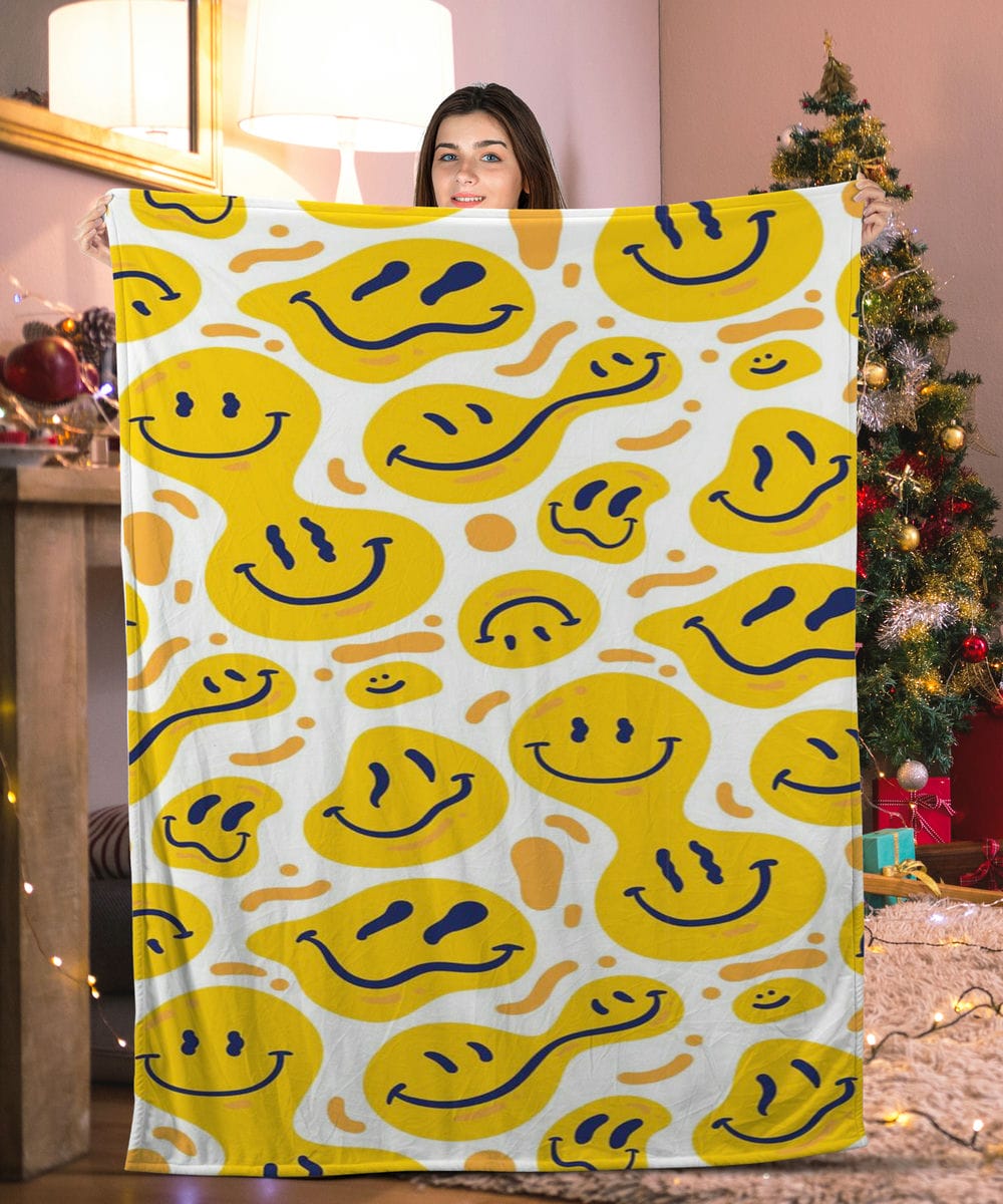 Crooked Smiley Face Blanket