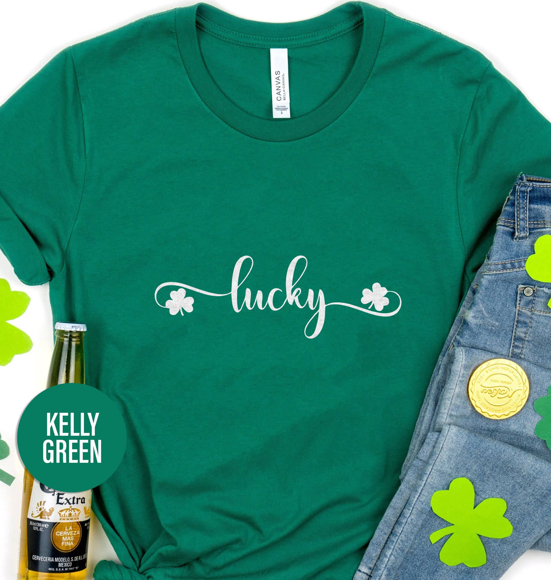 Cursive Lucky T- St. Patrick’s Day T shirt