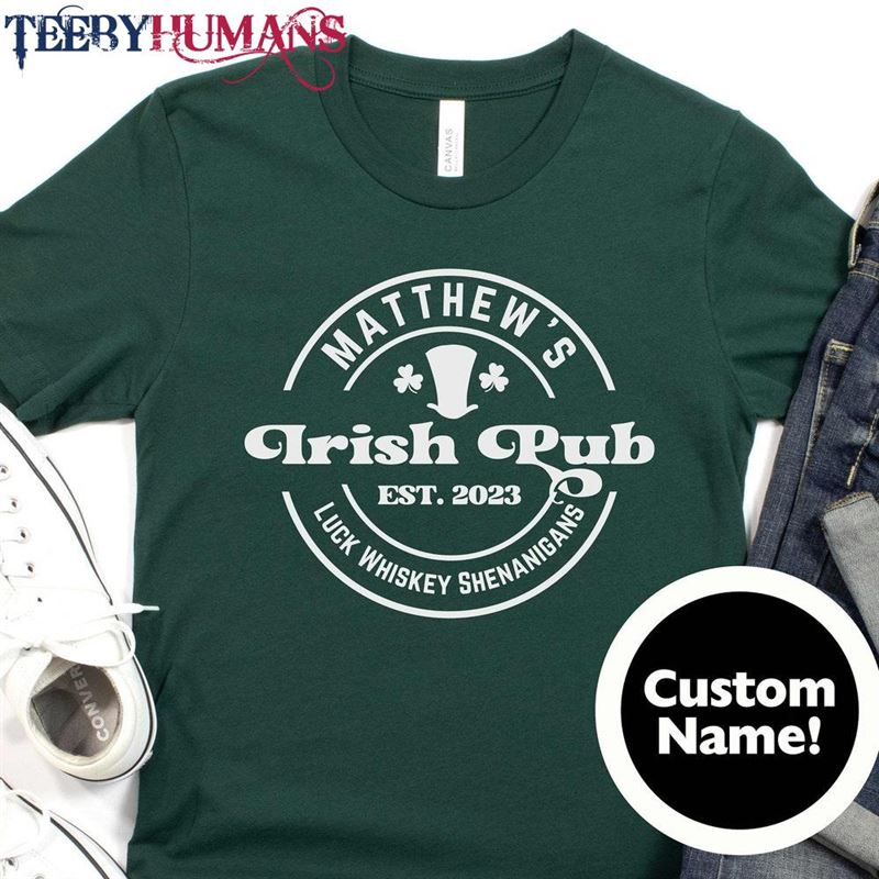 Custom Name Irish Pub Shirt Retro St Patricks Day Birthday Gift Classic Hoodie