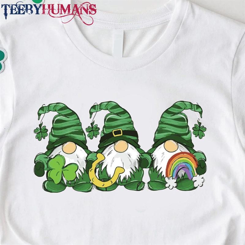 Cute St Patricks Day Gnome Shirt Irish Kids Tee T-Shirt Unisex