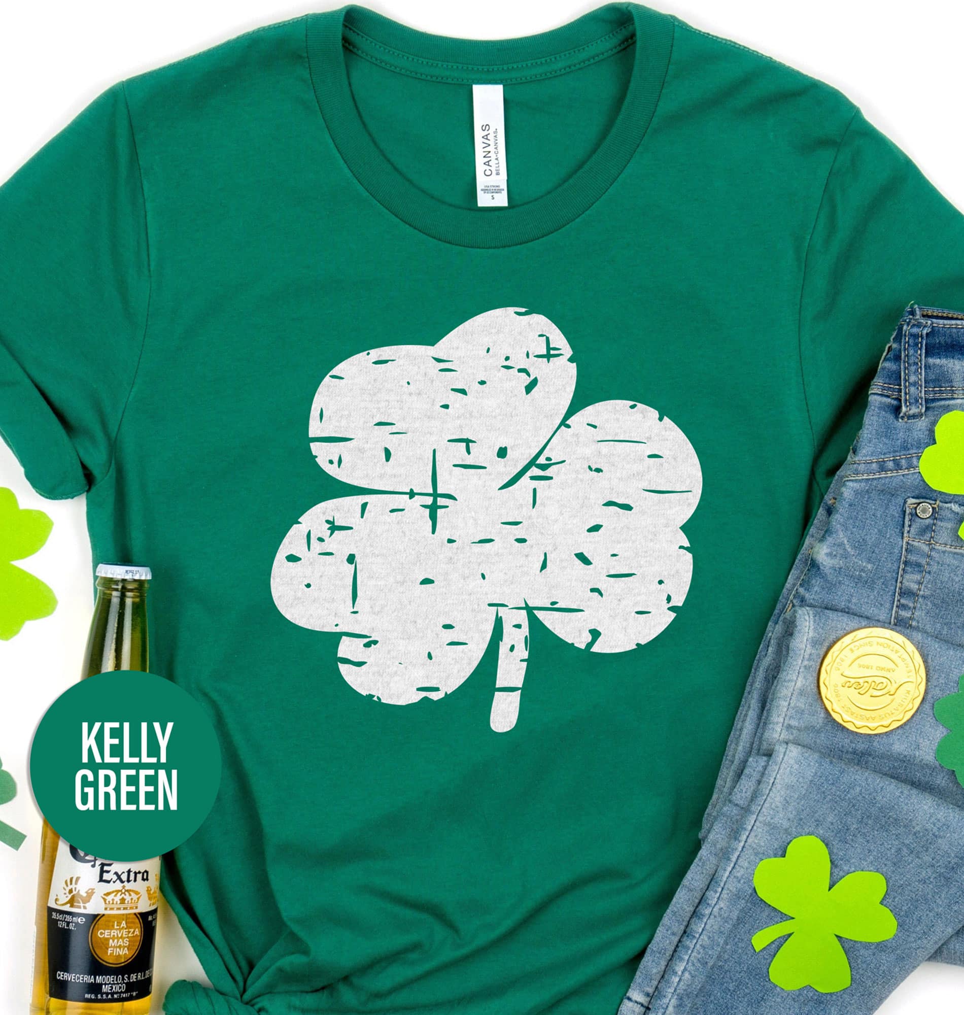 Distressed Lucky Clover Tee St. Patrick’s Day T shirt