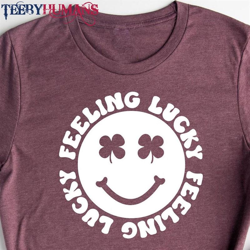 Feeling Lucky Shirt Shamrock Smiley Face St Patrick Sweatshirt Hoodie