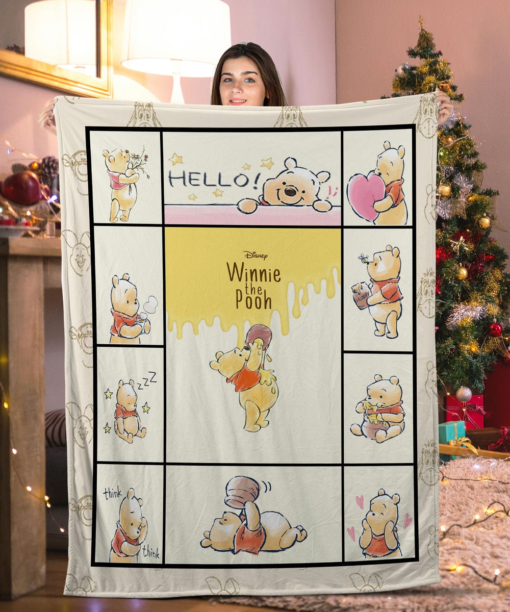 Funny Hello Pooh Blanket