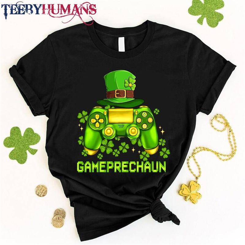 Gameprechaun Shirt Video Game St Patrick’s Day Kids Sweatshirt Hoodie