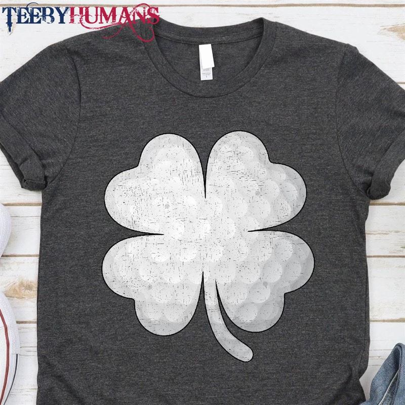 Golf Ball Shamrock Four Leaf Clover St Patrick’s Day Golfing T-Shirt Classic Unisex