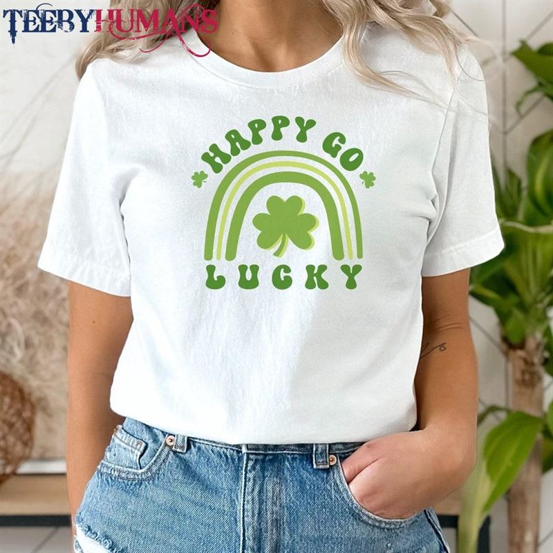 Happy Go Lucky St Patrick’s Day T-Shirt Shamrock Classic