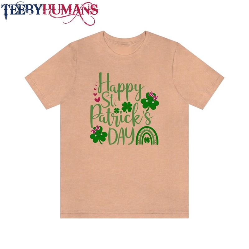 Happy St Patrick’s Day Clover Green Text Unisex Jersey Short Sleeve Tee Shirt Sweatshirt