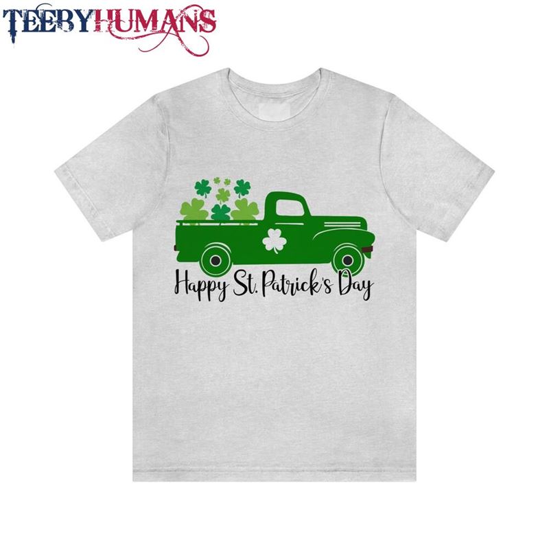 Happy St Patricks Day Clover Truck Unisex Jersey Short Sleeve Tee Shirt T-Shirt