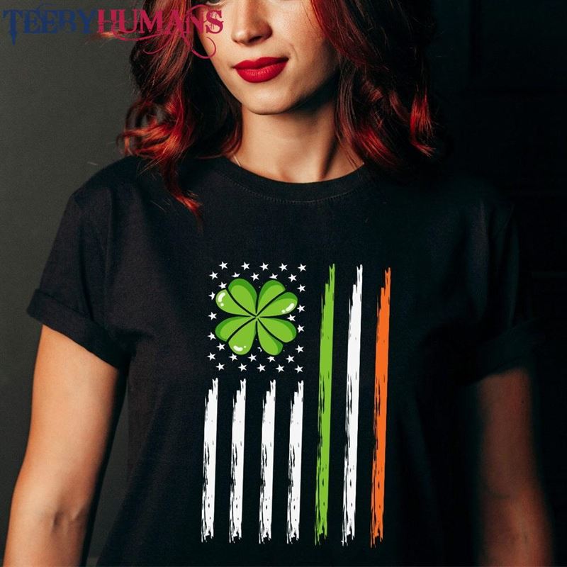 Happy St Patricks Day Flag Shirt Shamrock Saint Unisex Sweatshirt