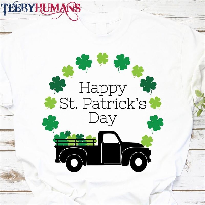 Happy St Patrick’s Day Shamrock Car Lucky Shirt Charm Unisex Hoodie