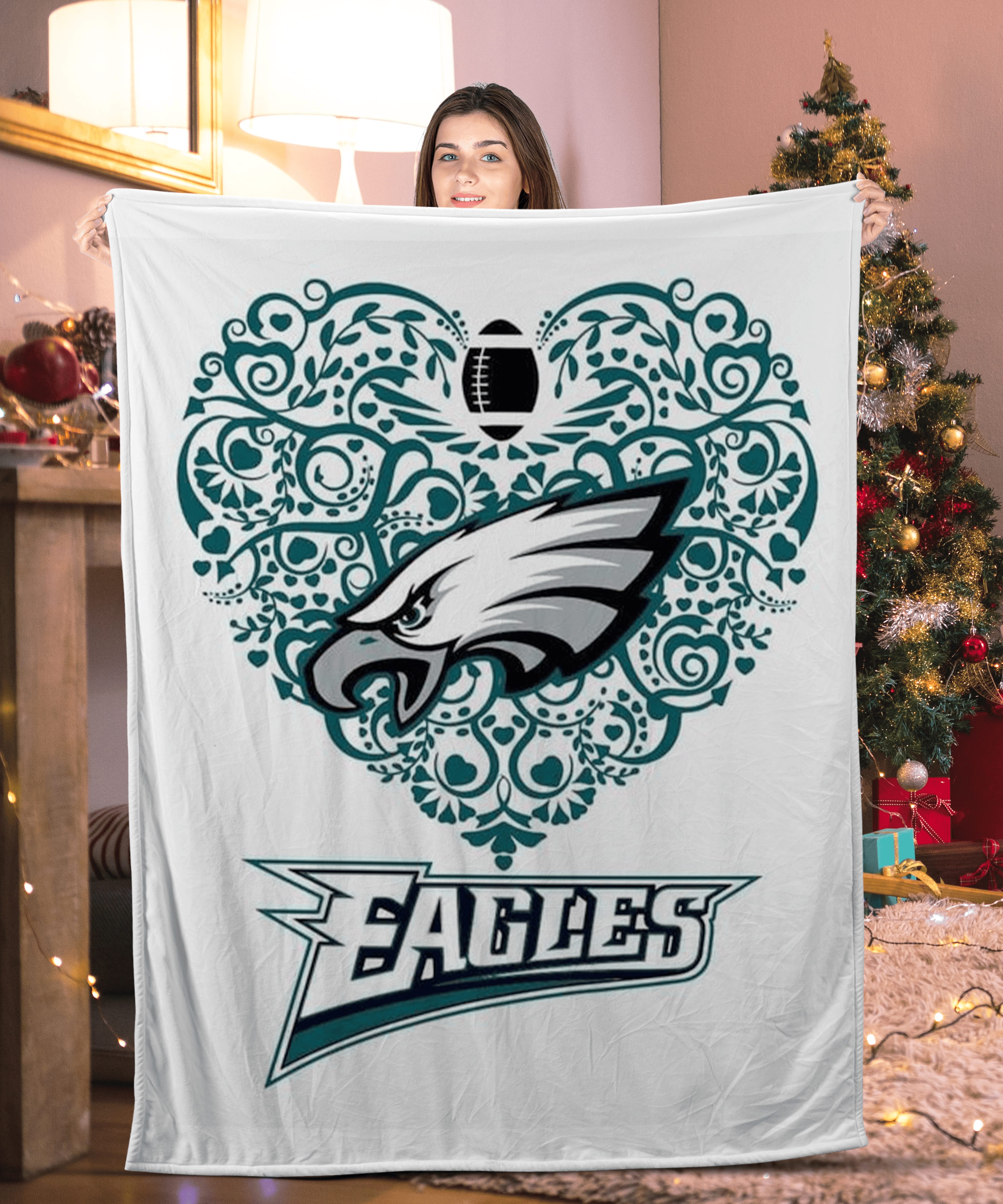 ”Heart” Rugby Philadelphia Eagles Blanket