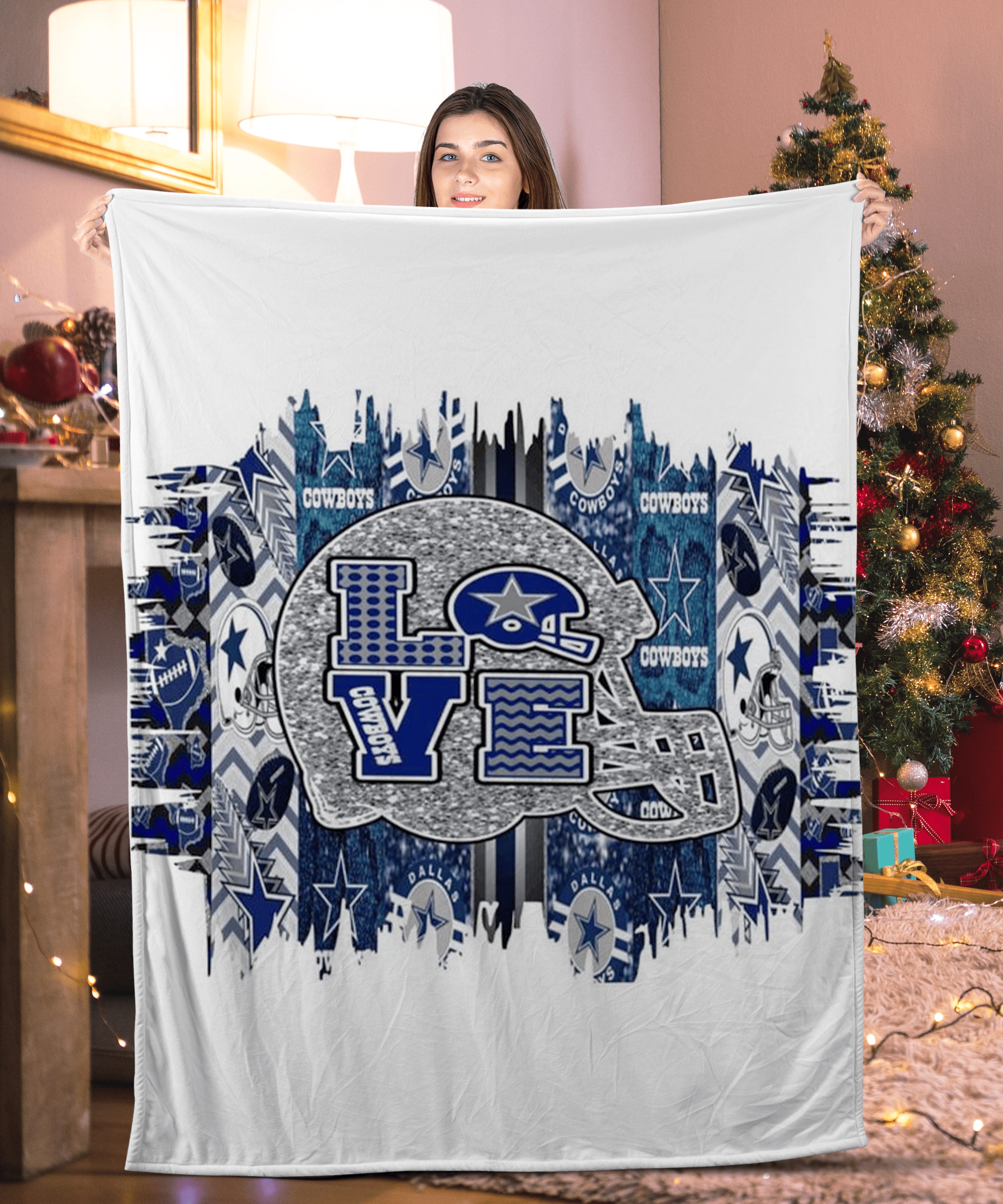 Helmet ”Love” Dallas Cowboys Blanket