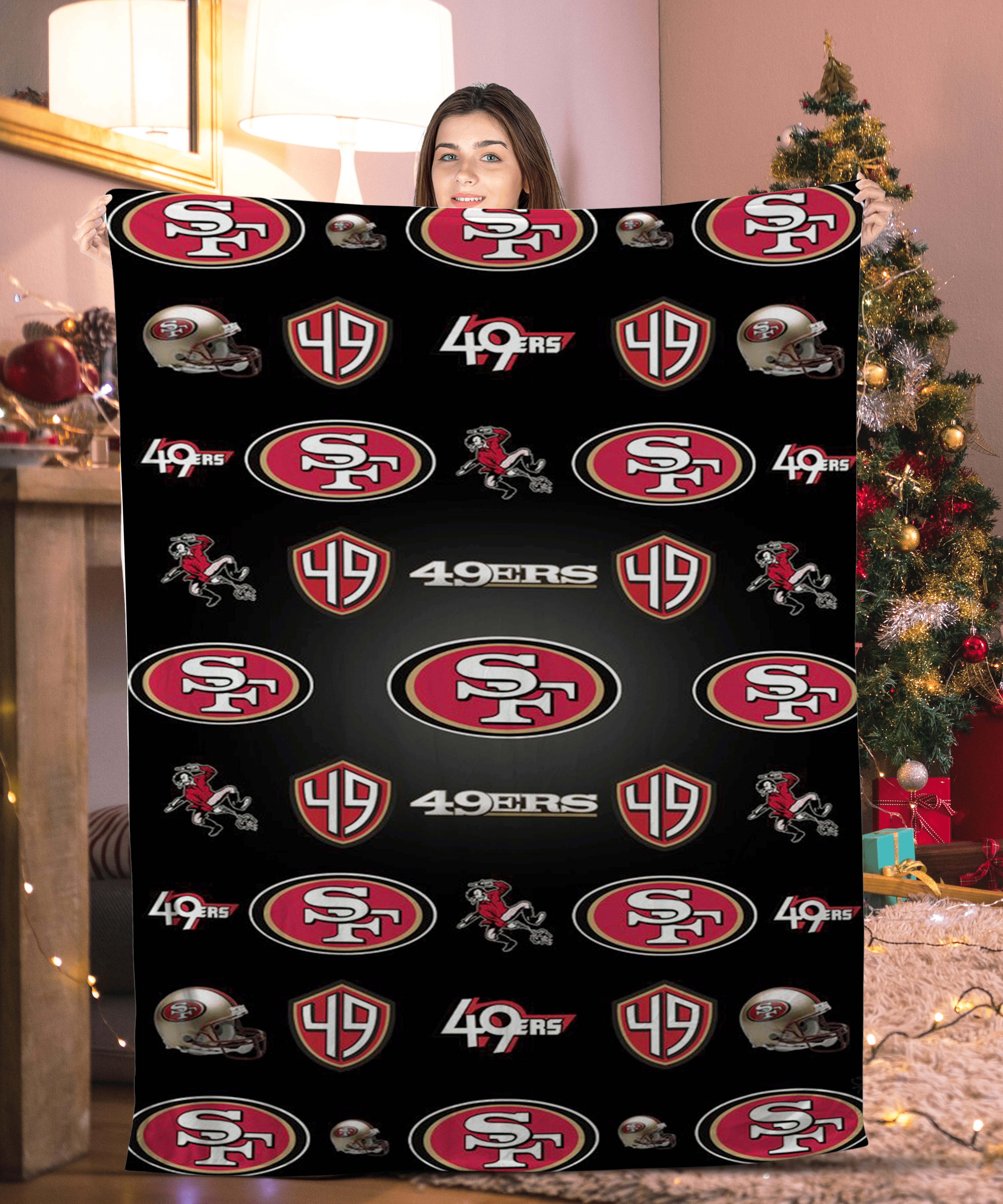 Helmet San Francisco 49ERS Fleece Blanket