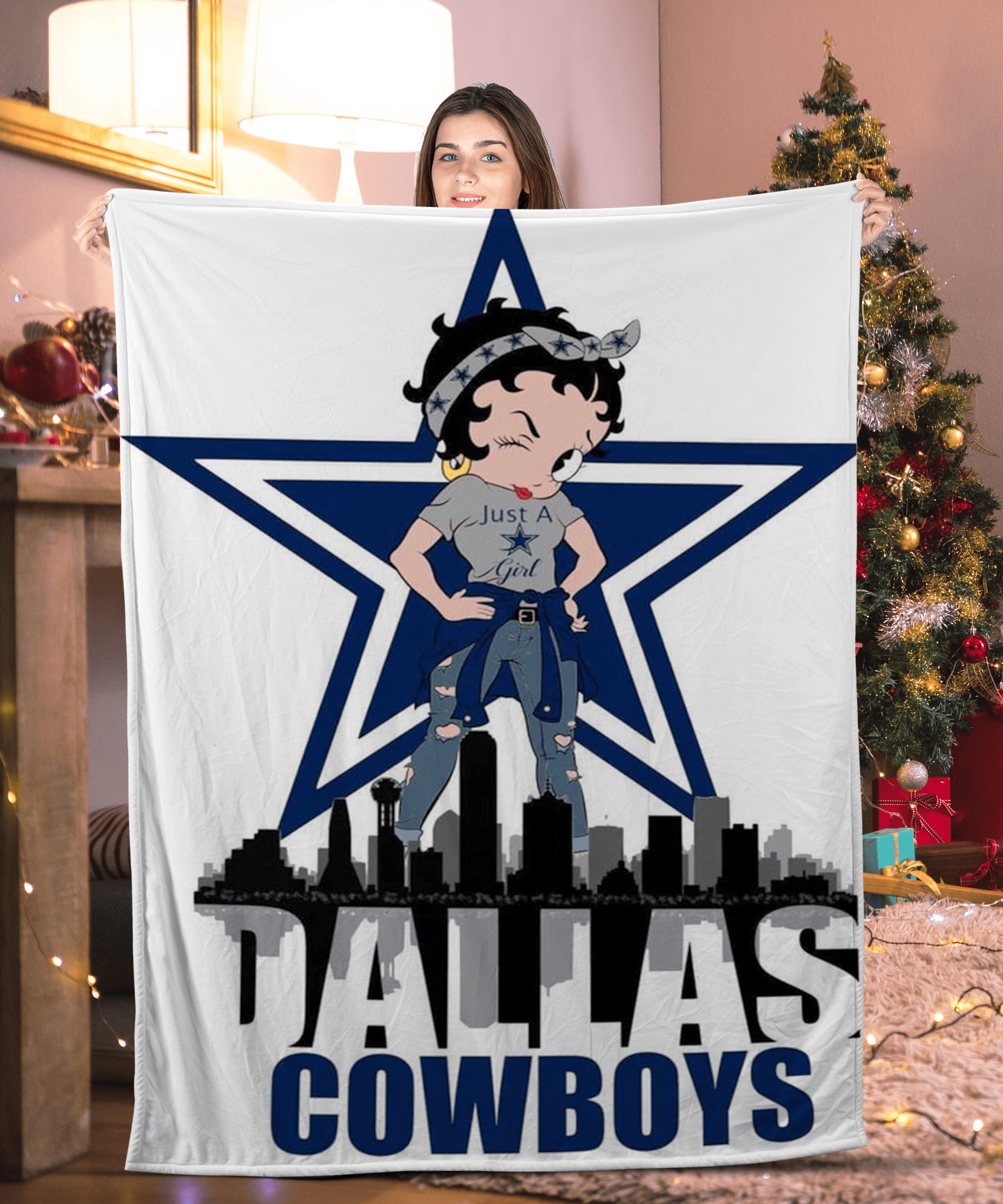 ”Just A Girl” Dallas Cowboys Blanket