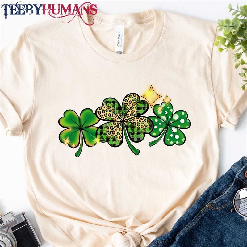 Leopard Shamrock Shirt St Patricks Day T-Shirt Hoodie