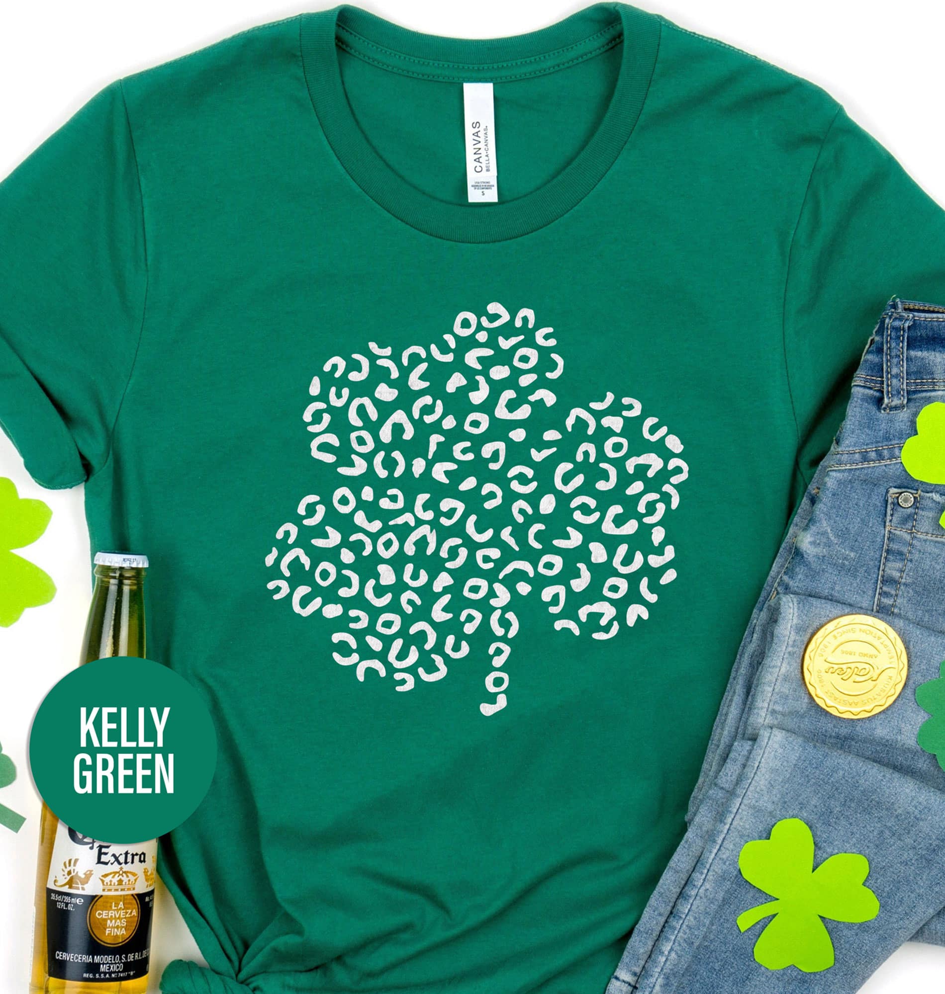 Leopard Three Leaf Clover St. Patrick’s Day T shirt