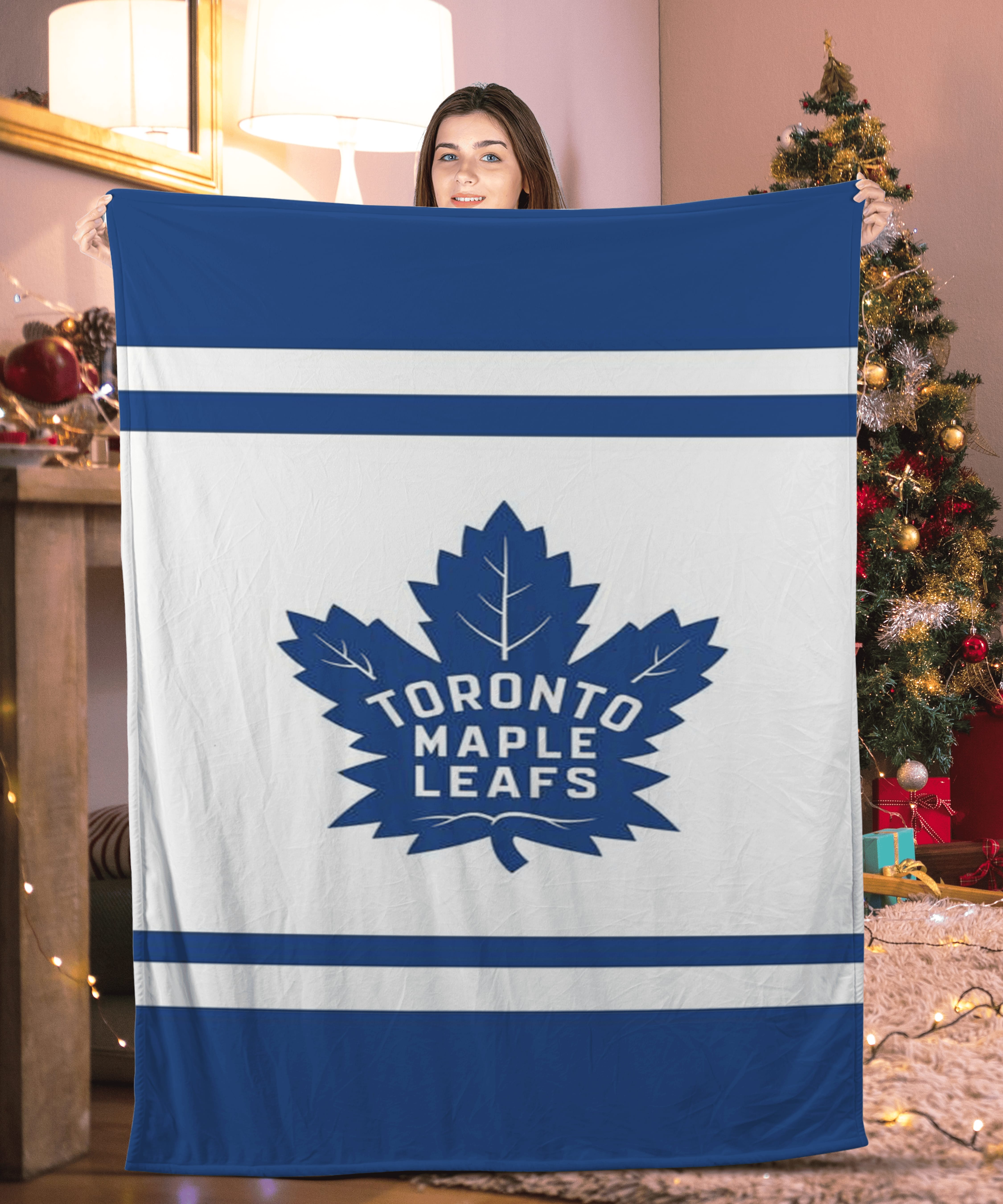 Logo Plaid Toronto Maple Leafs Blanket