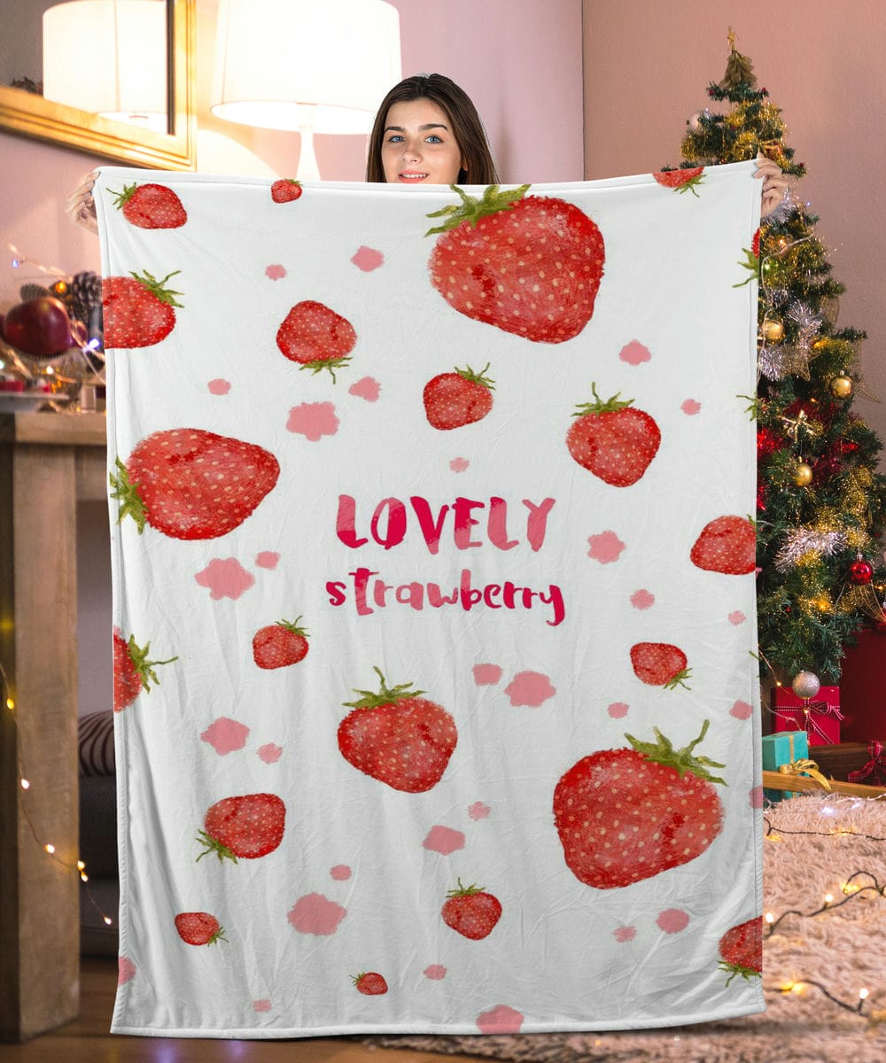 Lovely Strawberries Strawberry Blanket