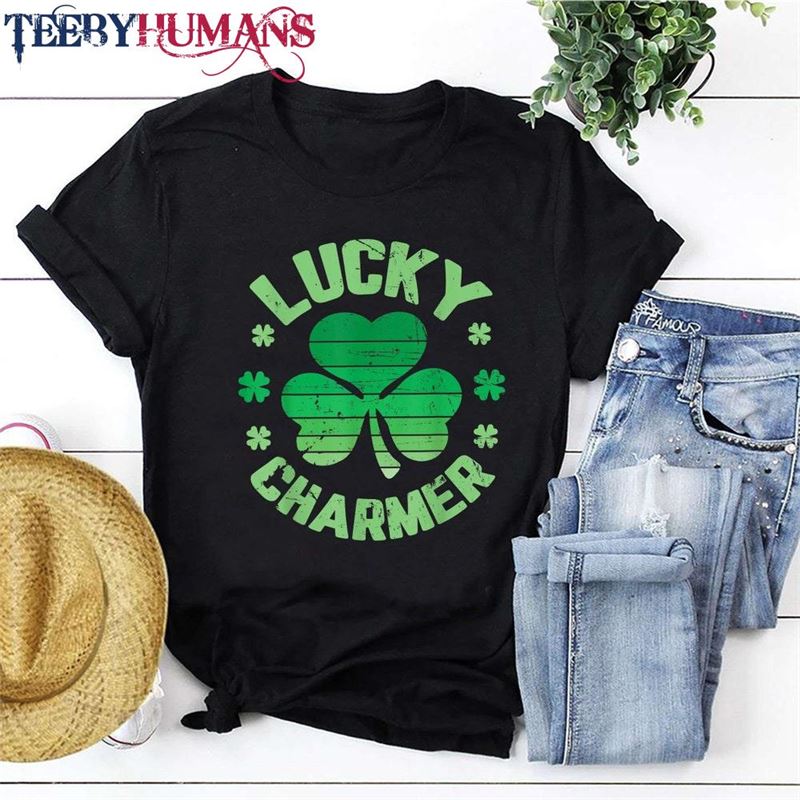 Lucky Charmer St Patricks Day T-Shirt Saint Pattys Shirt Irish Unisex Sweatshirt