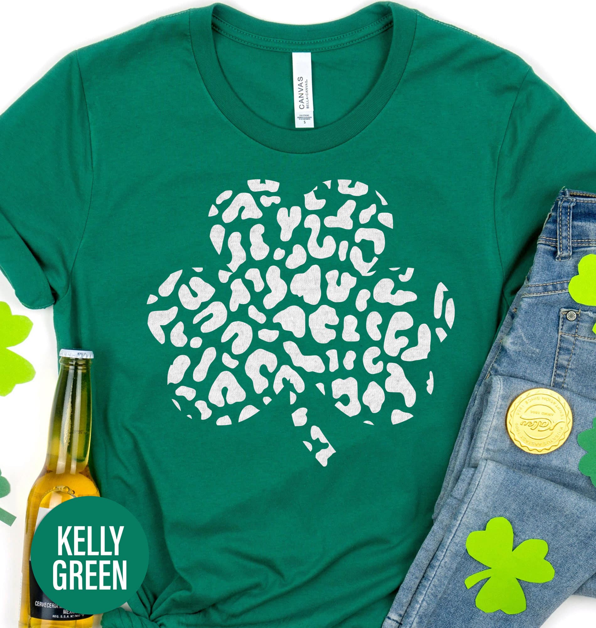 Lucky Cheetah Clover St. Patrick’s Day T shirt