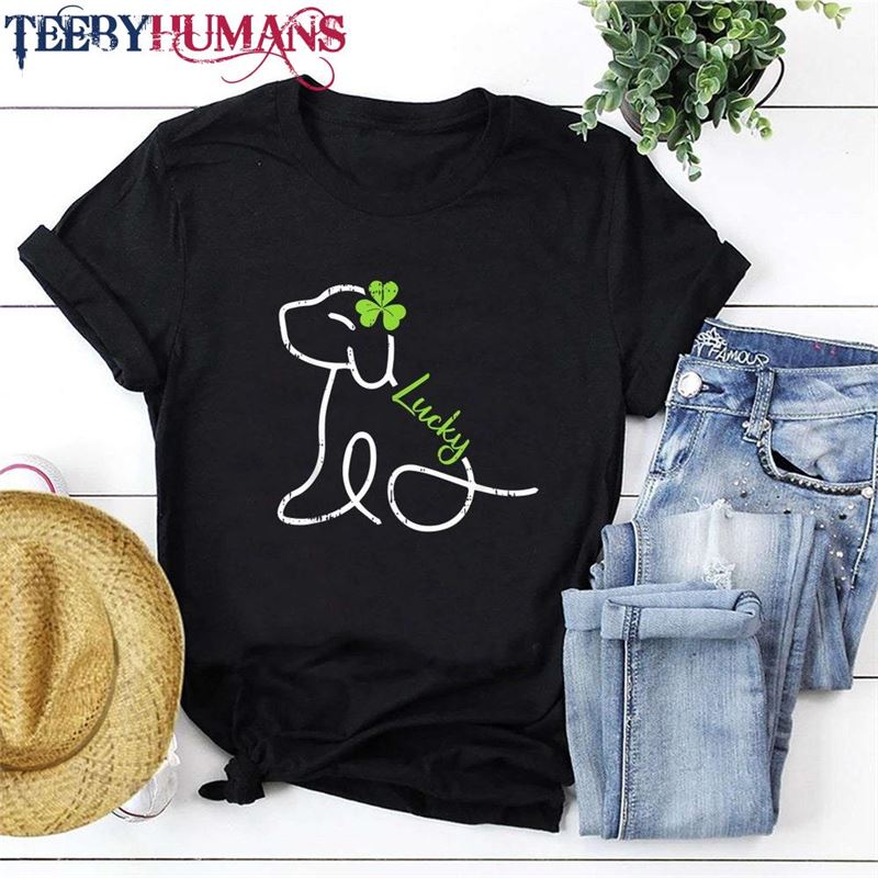 Lucky Dog St Patricks Day T-Shirt Cute Irish Puppy Shirt Adorable Saint Paddy Sweatshirt Hoodie