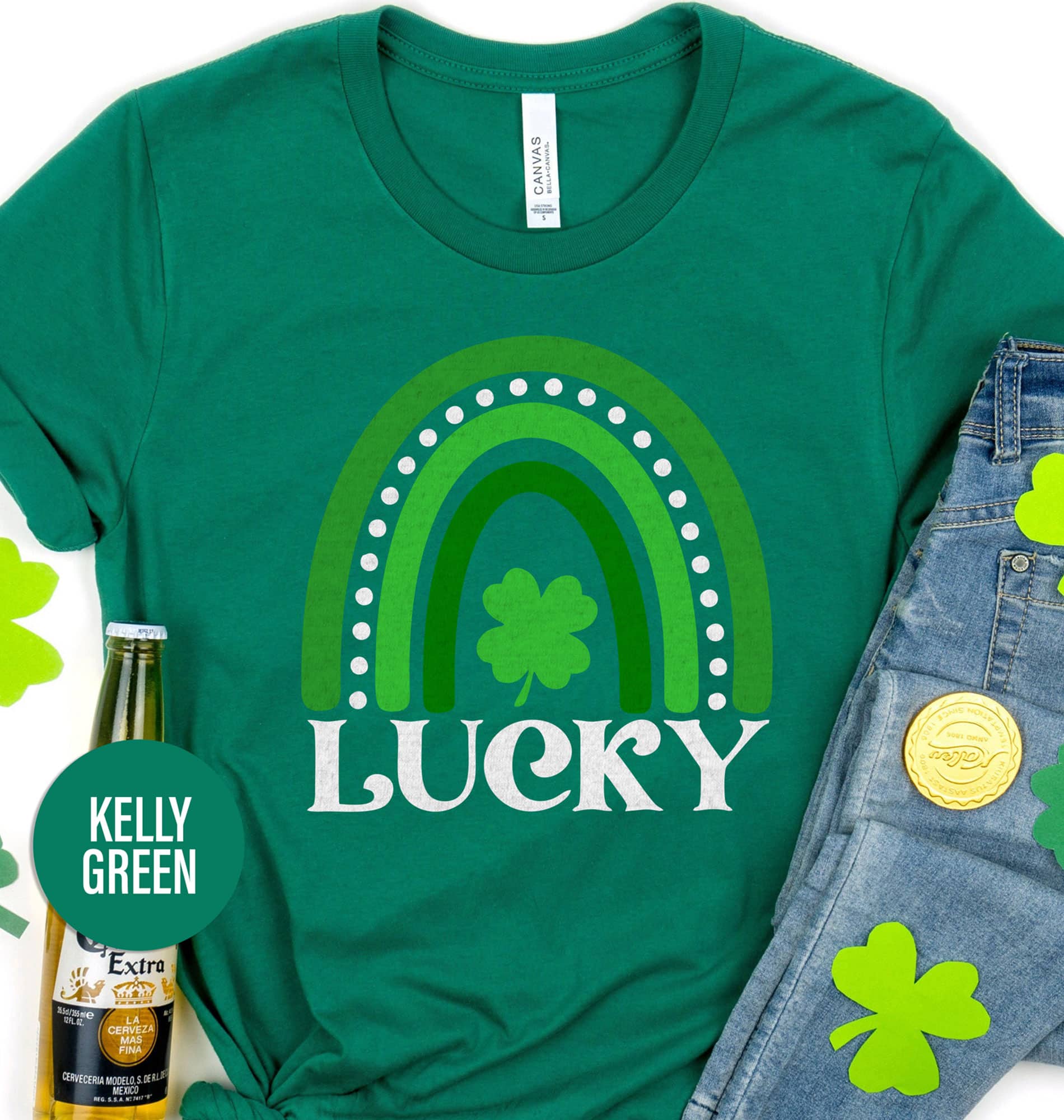 Lucky Green Rainbow St. Patrick’s Day T shirt