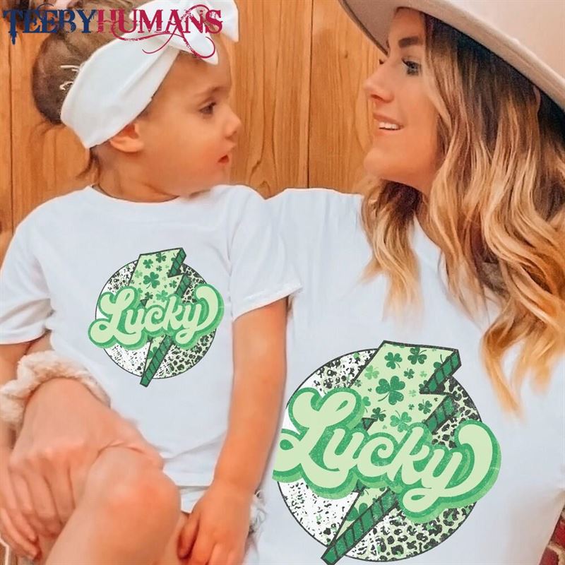 Lucky Mama Mini Shirts St Patricks Mommy And Me Mom Son T-Shirts Hoodie Sweatshirt