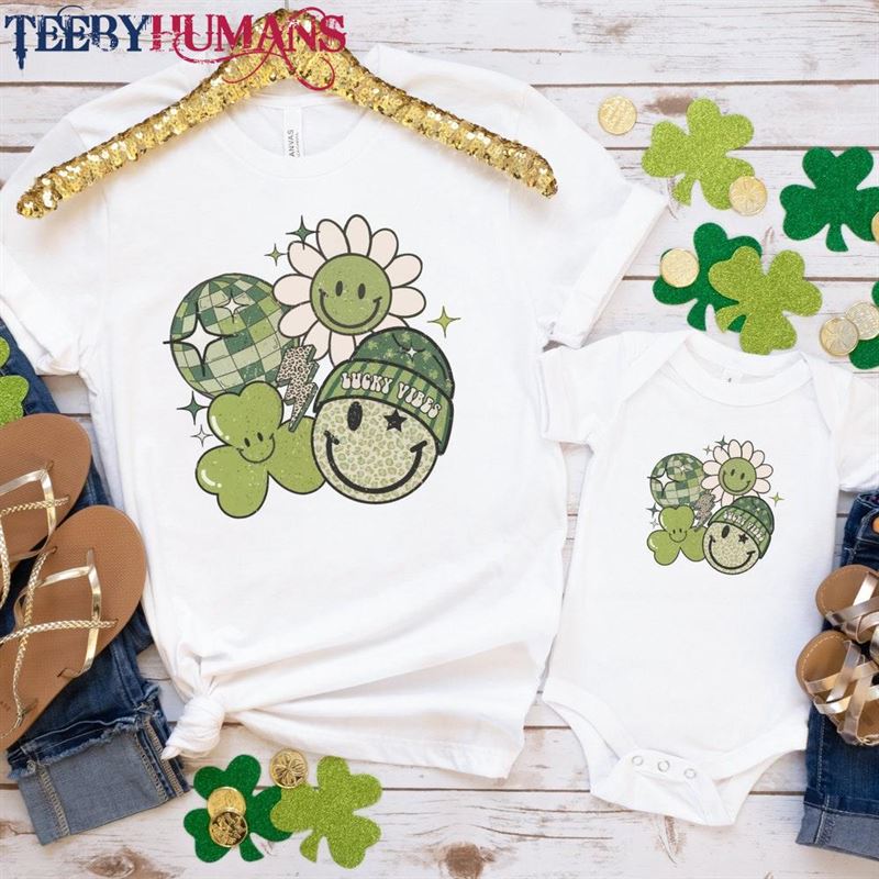 Lucky Mama Mini Shirts St Patricks Mommy And Me Mom Son T-Shirts Unisex Classic