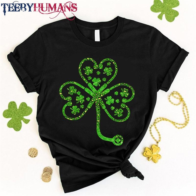 Lucky Shamrock Stethoscope Shirt To Be A Nurse St Patrick Classic Unisex