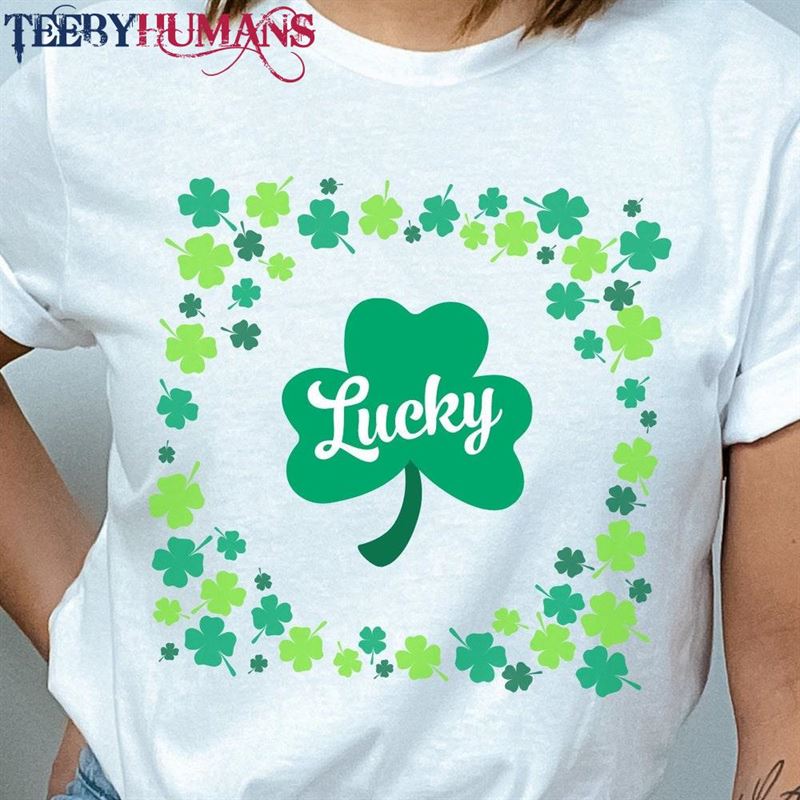 Lucky Shamrock Womens Tee Shirt St Paddys Day Patricks Hoodie Sweatshirt