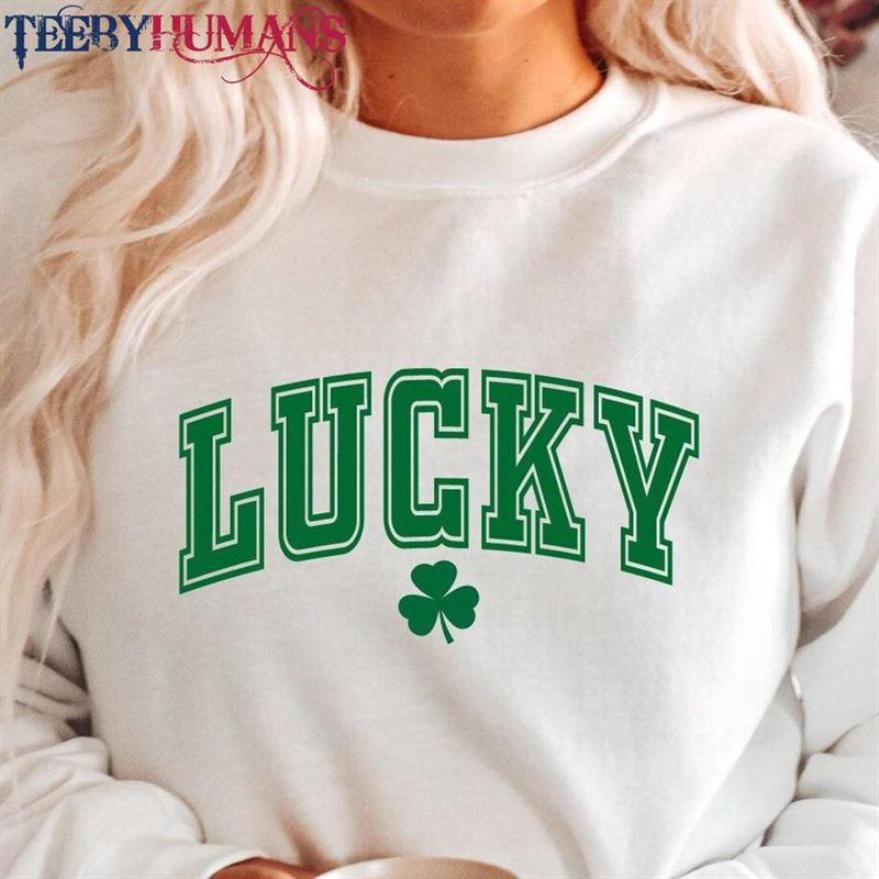 Lucky Sweatshirt Shamrock Hoodie St Patricks Day Sweater Classic