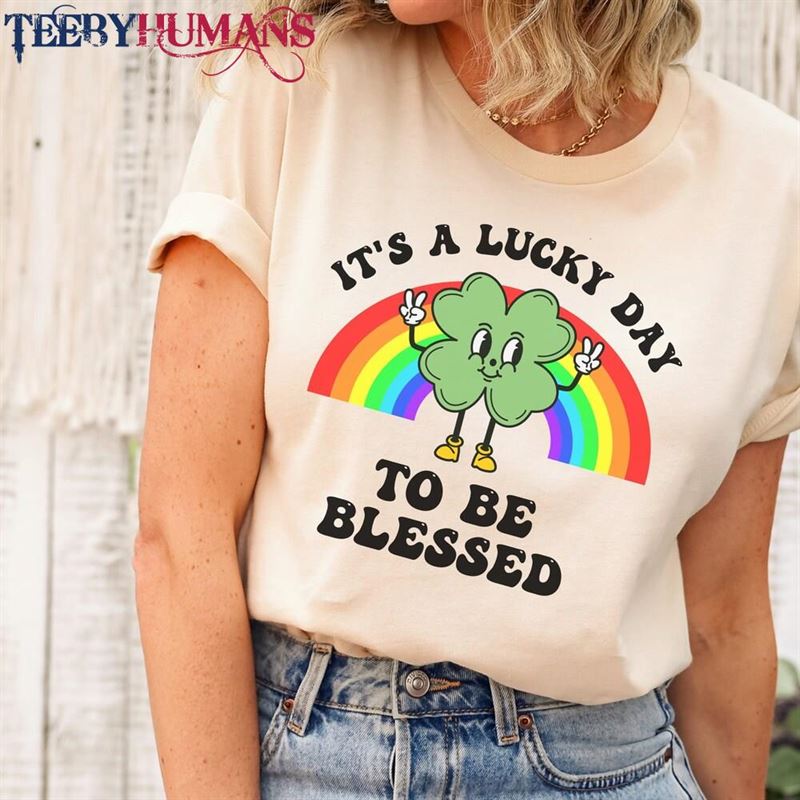 Lucky To Be Blessed Shirt St Patricks Day Christian Mama Unisex Classic