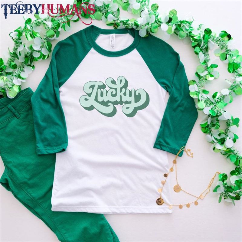 Lucky Vibes Shirt St Patrick’s Day Raglan T-Shirt Unisex