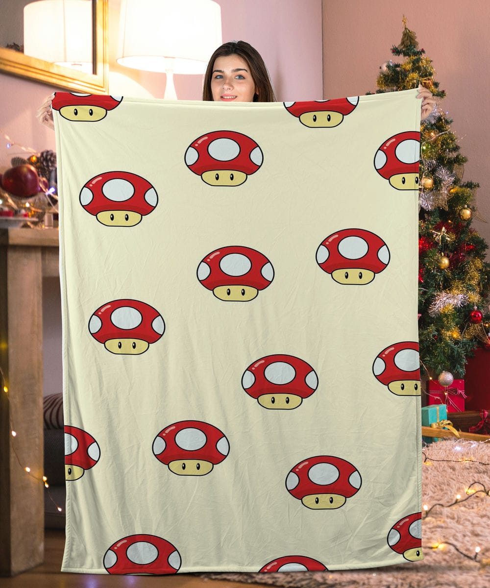 Mario Red Mushroom Mushroom Blanket