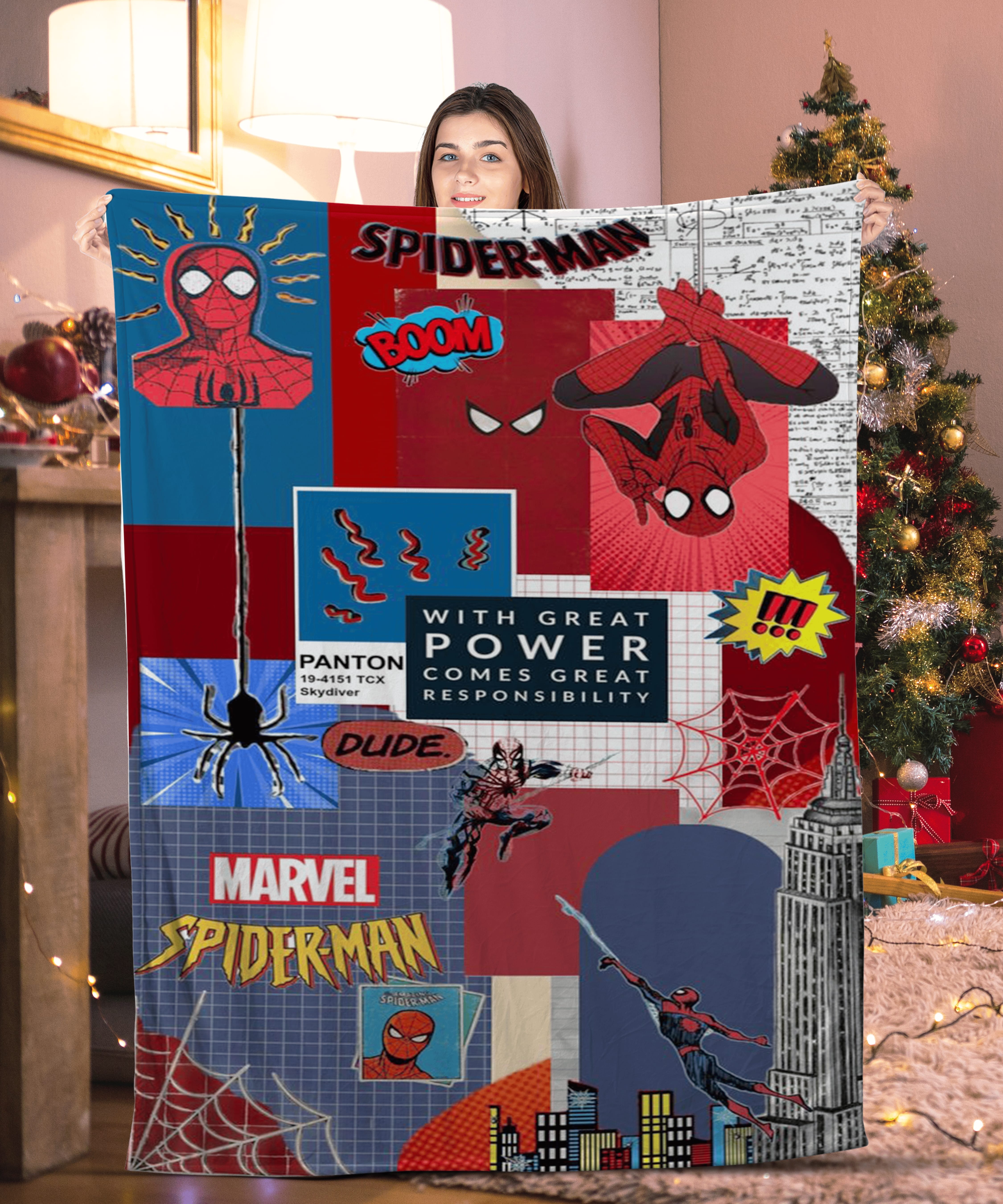 Marvel Spider Man With Great Power Dude Spider Man Blanket