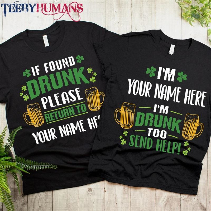 Matching St Patricks Couple Shirt Funny Patrick’s Day Tshirt For Him And Her Wife Husband Custom T-Shirt Saint Party Tees Sweatshirt