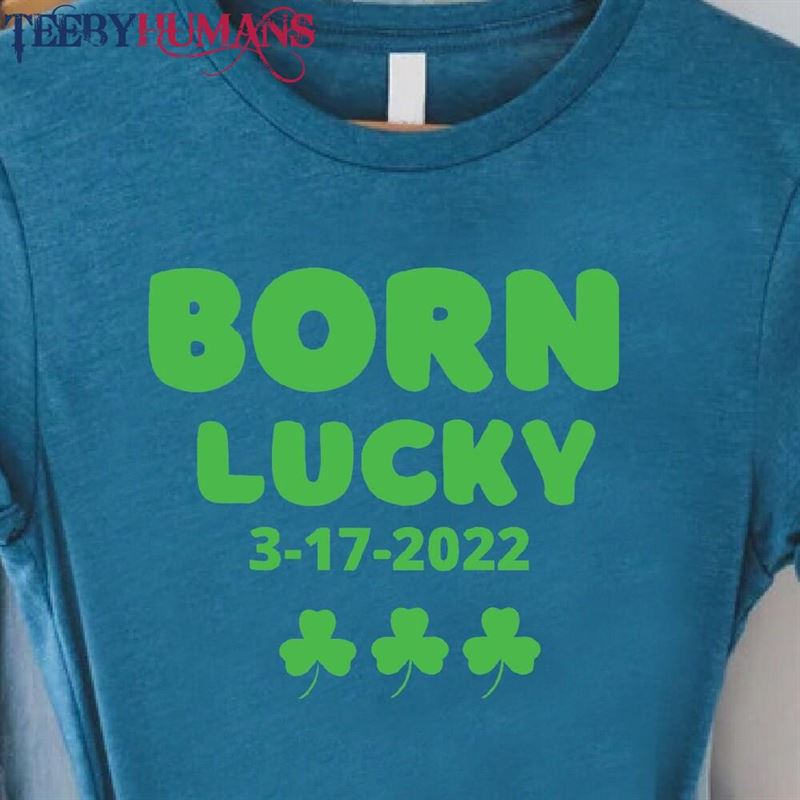 Personalized Born Lucky On St Patrick’s Day Birthday Shirt Kids Party Gifts Sweatshirt Hoodie