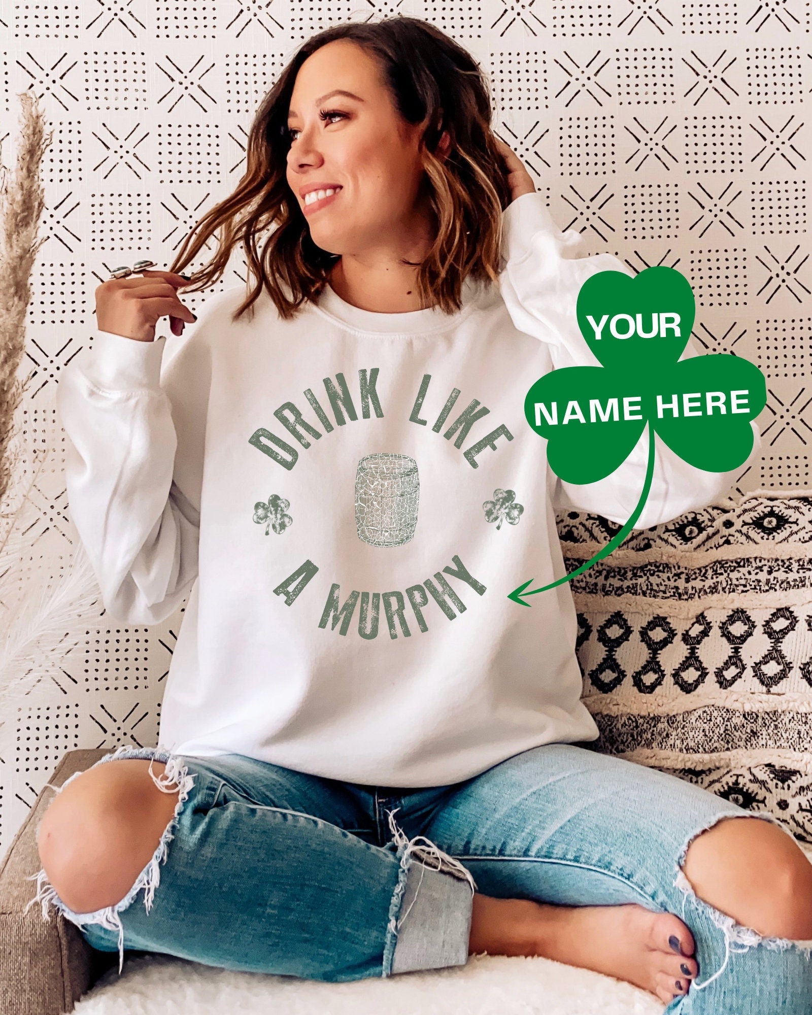 Personalized Funny St Patrick’s Day Name Distressed Custom Irish Tee