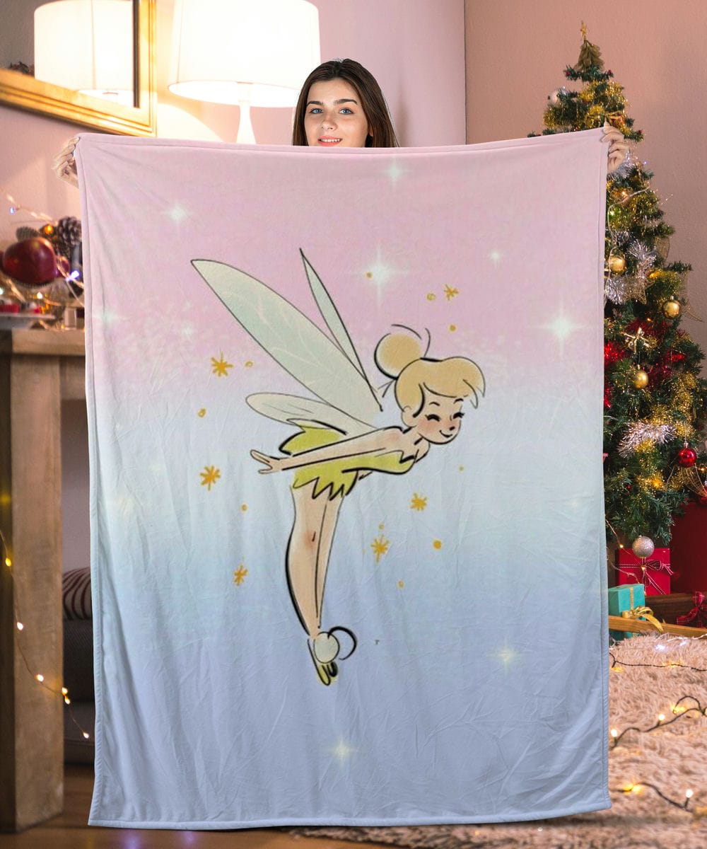 Pink Lovely Fairy Tinkerbell Blanket