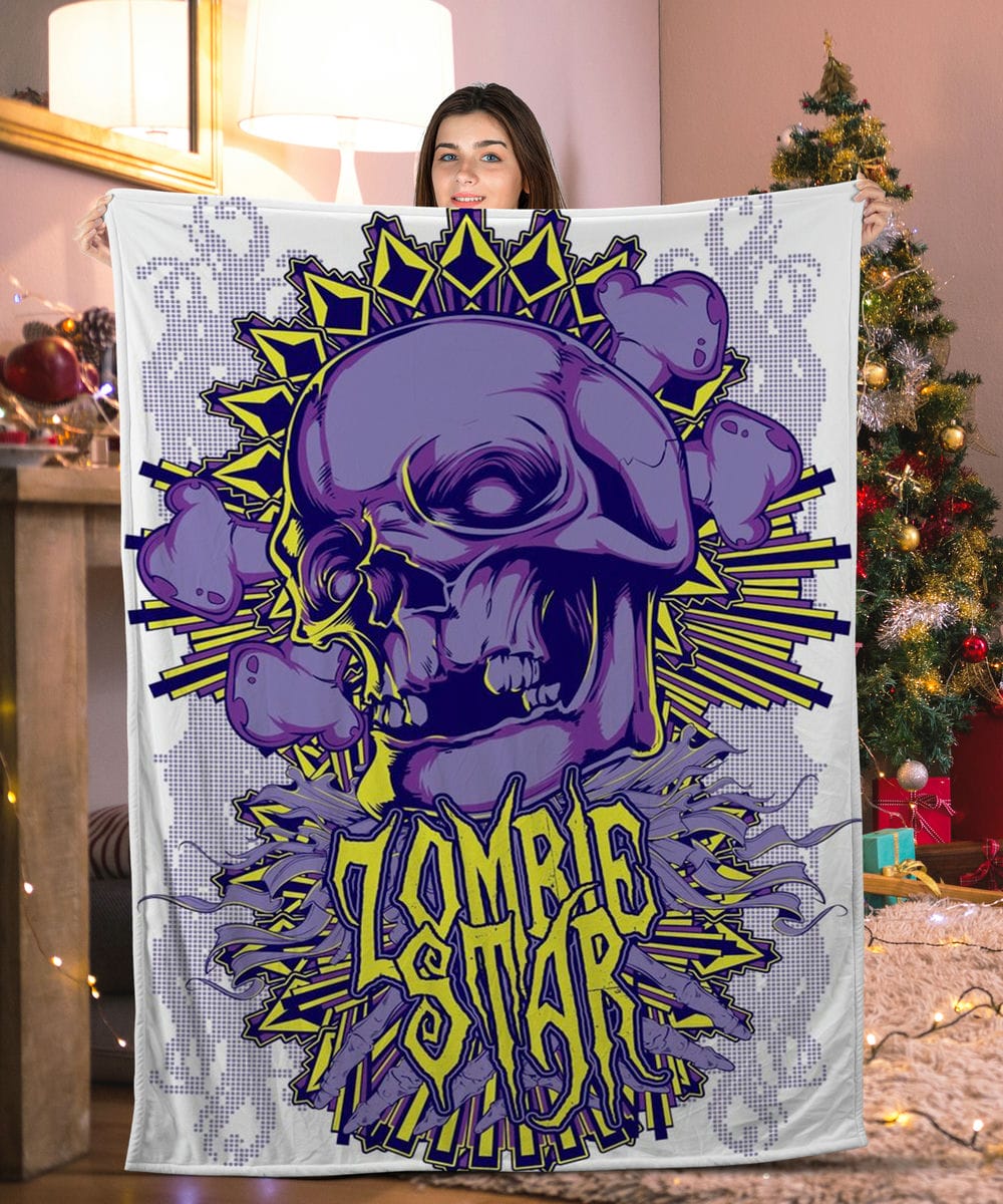 Purple Skull Pattern Skull Blanket