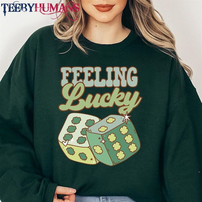 Retro Lucky Clover Sweatshirt Feeling Sweater St Patricks Day T-Shirt