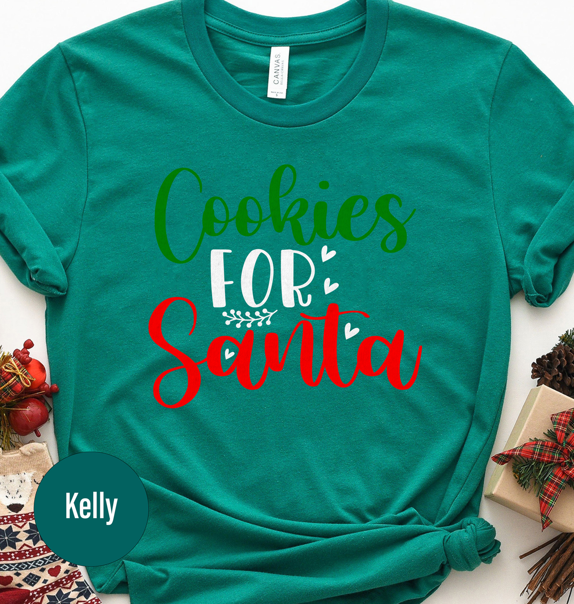 Santa Cookies Festive Tee – Christmas Holiday Shirt