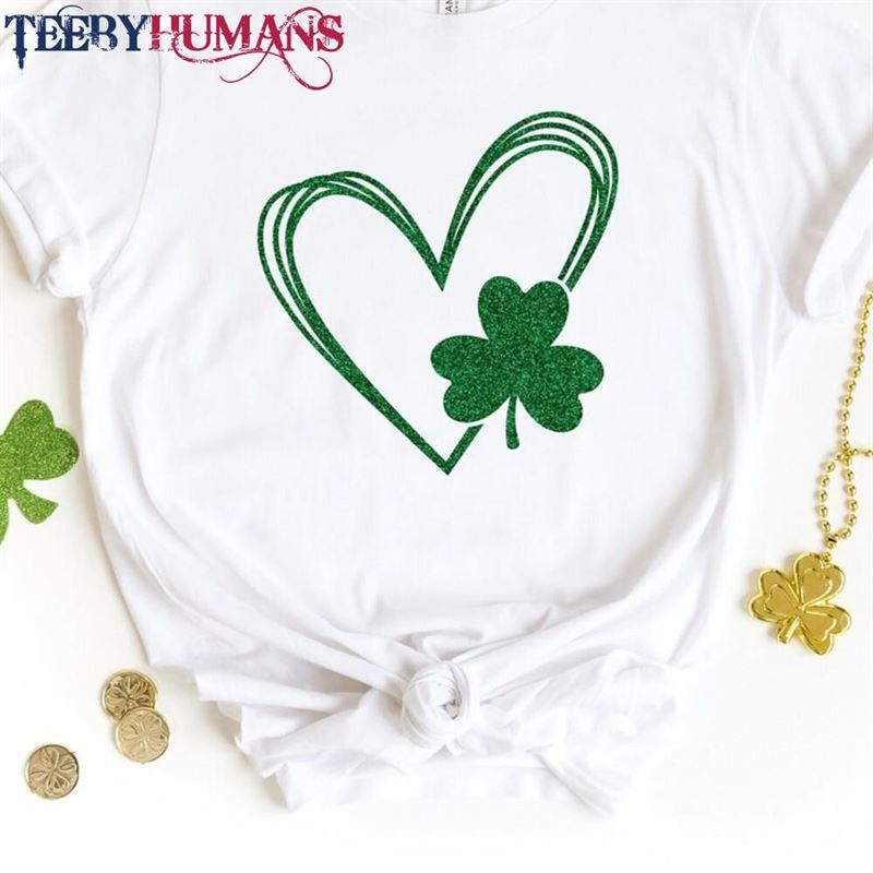 Shamrock Heart Shirt St Patricks Day Cute Hoodie T-Shirt