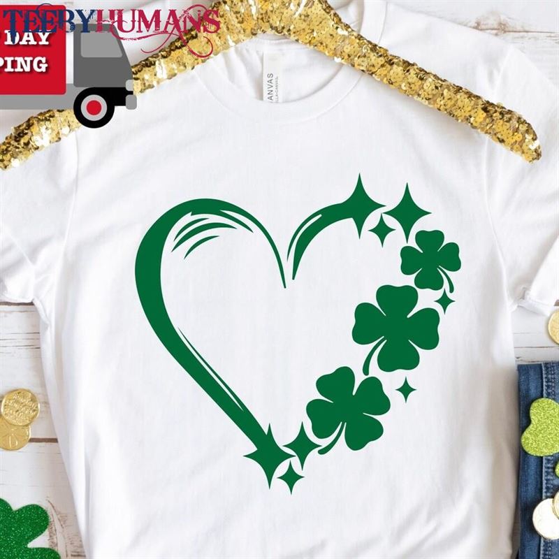 Shamrock Hearth Shirt Saint Patricks Day Sweatshirt Lucky Unisex