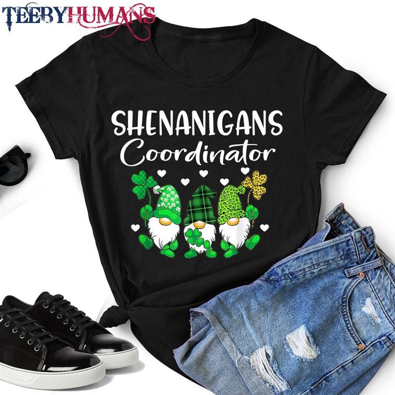 Shenanigans Coordinator St Patricks Day Gnomes Green Proud T Shirt Unisex T-Shirt