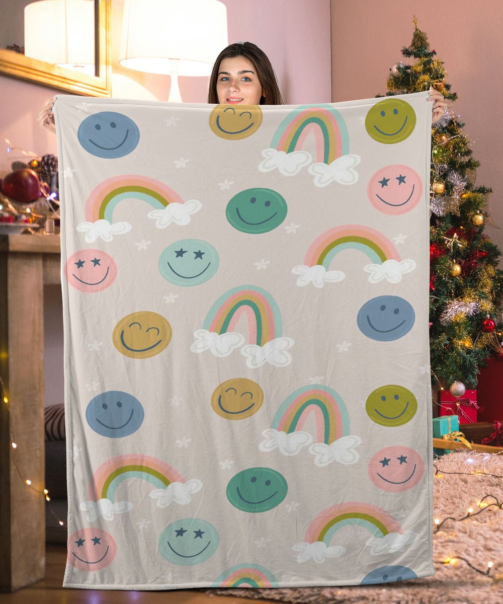 Smiley Faces & Rainbow Smiley Face Blanket