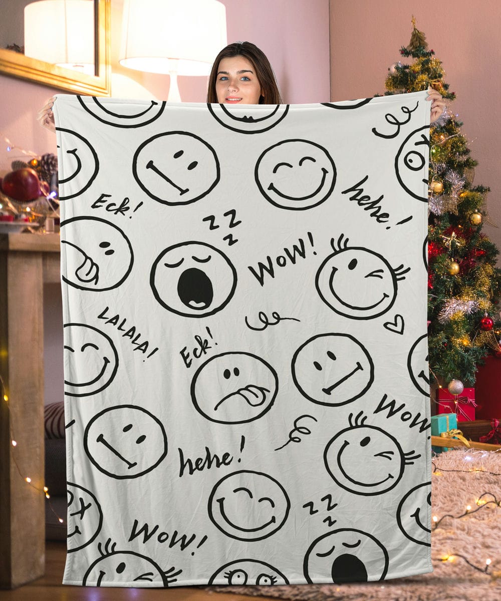 Smiley World Smiley Face Blanket