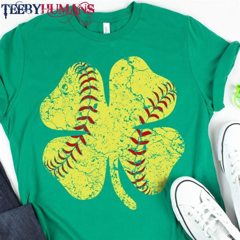 Softball Shamrock Shirt St Patricks Day Classic Unisex