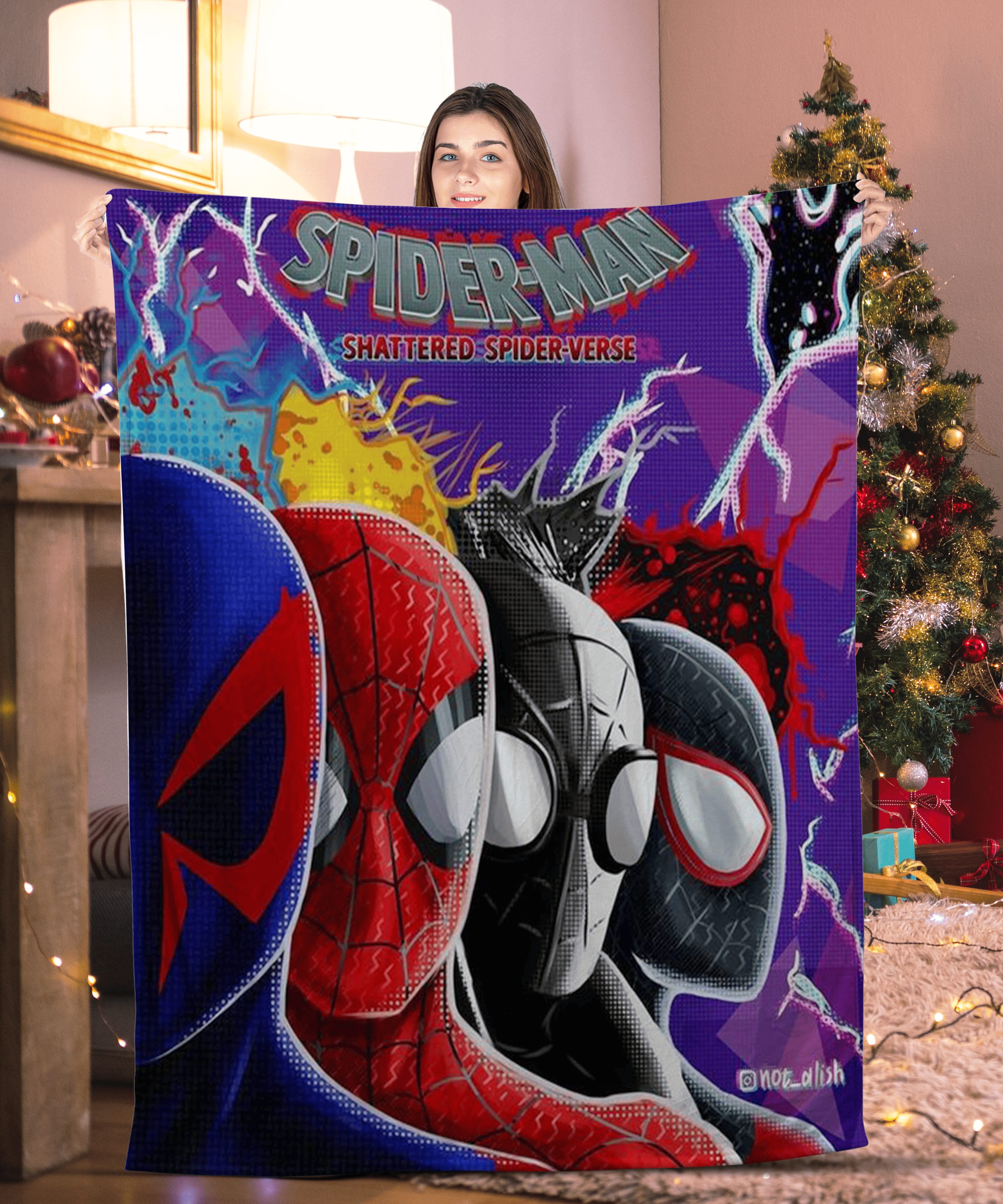 Spider Man Shattered Spider Verse Blanket